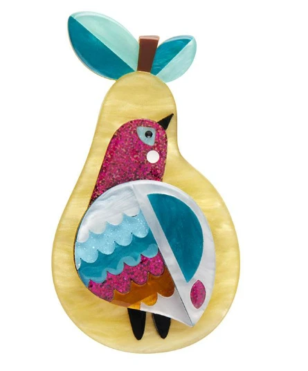 Erstwilder Modern Holiday True Loves Gift Brooch 1 Erstwilder Modern Holiday True Loves Gift Brooch